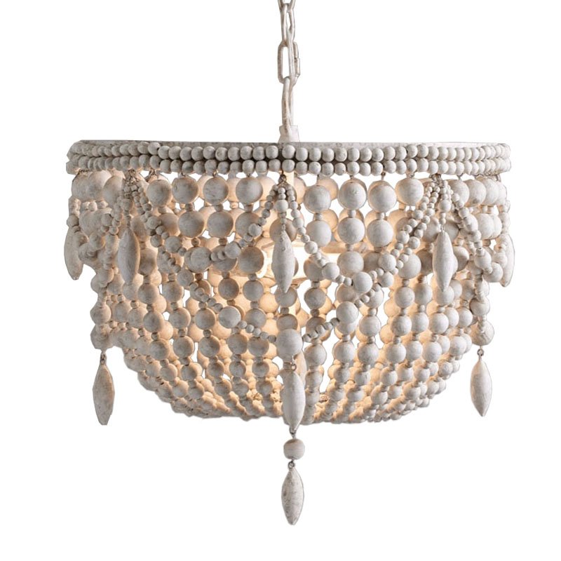 Люстра RH Anselme White Wood Weathered Chandelier Белый Люстра RH Anselme White Wood Weathered Chandelier Белый в Волгограде | Loft Concept