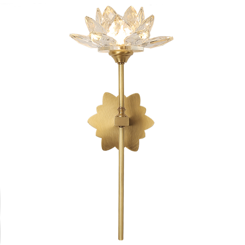 Настенный светильник Хрустальный Цветок Лотоса Lotus flower Wall Clear Glass C Латунь Прозрачное Стекло Настенный светильник Хрустальный Цветок Лотоса Lotus flower Wall Clear Glass C Латунь Прозрачное Стекло в Волгограде | Loft Concept