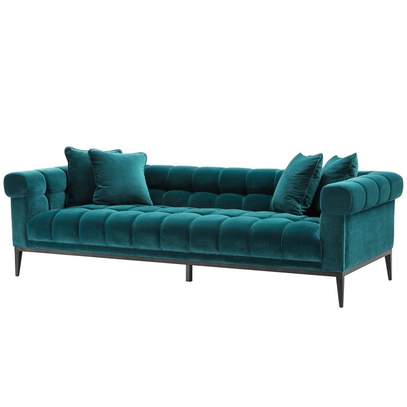 Диван Eichholtz Sofa Aurelio sea green Бирюзовый Черный Диван Eichholtz Sofa Aurelio sea green Бирюзовый Черный в Волгограде | Loft Concept