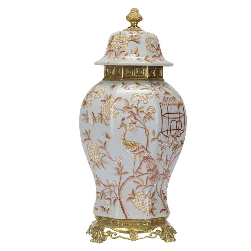 Ваза Golden Peacock Vase Золотой Белый Ваза Golden Peacock Vase Золотой Белый в Волгограде | Loft Concept
