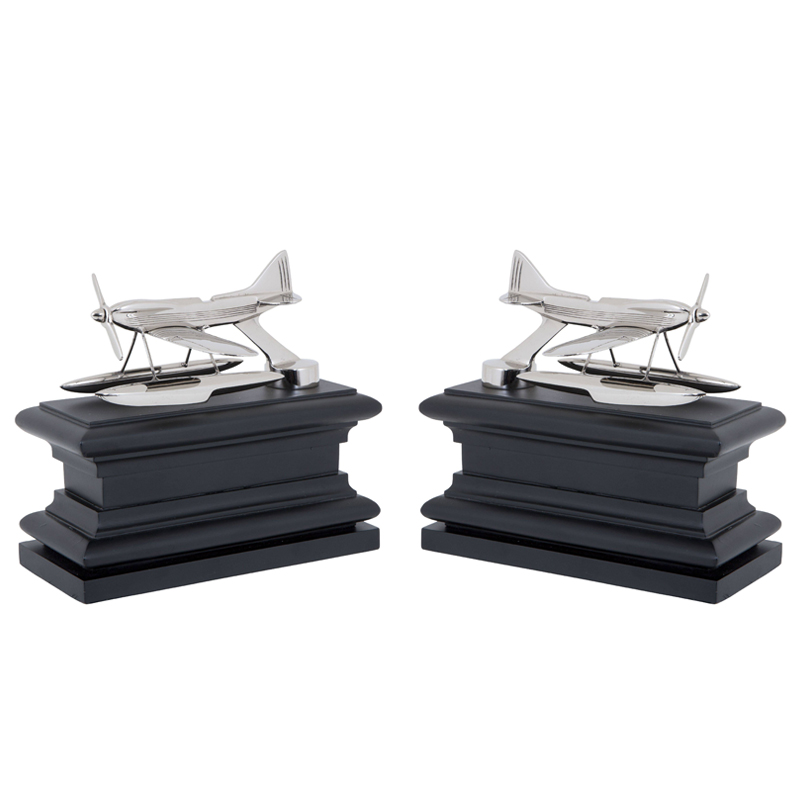 Держатель для книг Eichholtz Bookend Hydroplane set of 2 Nickel Никель Черный Держатель для книг Eichholtz Bookend Hydroplane set of 2 Nickel Никель Черный в Волгограде | Loft Concept