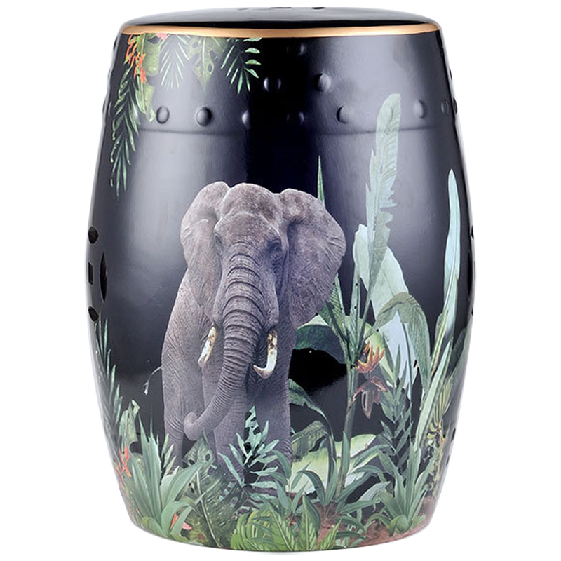Керамический табурет Elephant Tropical Animal Ceramic Stool Black Черный Зеленый Серый в Волгограде | Loft Concept 
