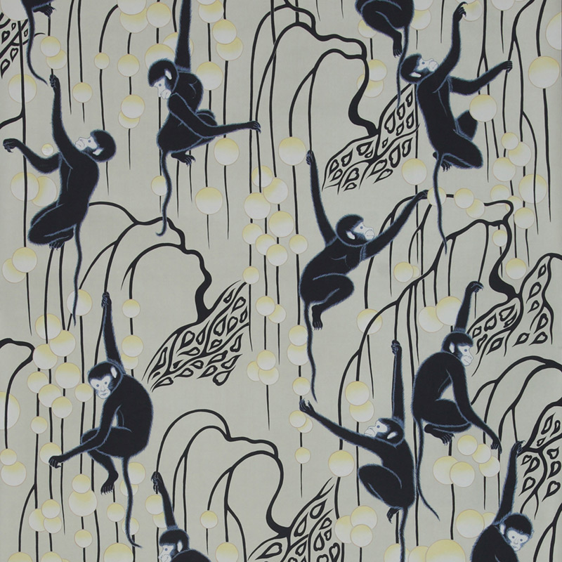 Обои ручная роспись Deco Monkeys Terracotta on Icefield dyed silk Обои ручная роспись Deco Monkeys Terracotta on Icefield dyed silk в Волгограде | Loft Concept