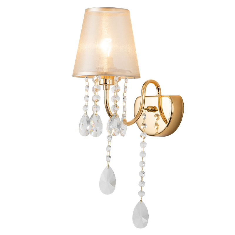 Бра золотого цвета с хрустальным декором Dainty Light Золотой Янтарный Бра золотого цвета с хрустальным декором Dainty Light Золотой Янтарный в Волгограде | Loft Concept