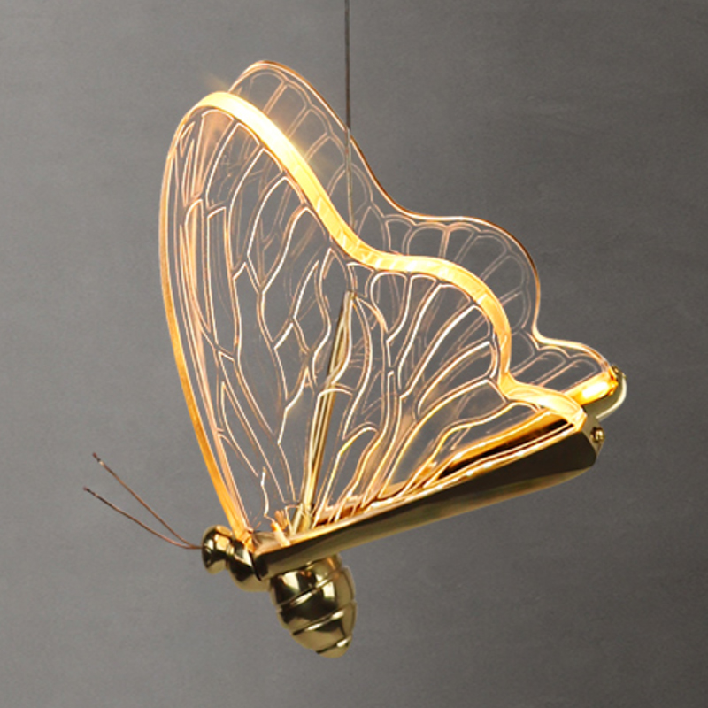 Люстра Glass butterfly chandelier C Глянцевое золото Прозрачный Черный Люстра Glass butterfly chandelier C Глянцевое золото Прозрачный Черный в Волгограде | Loft Concept