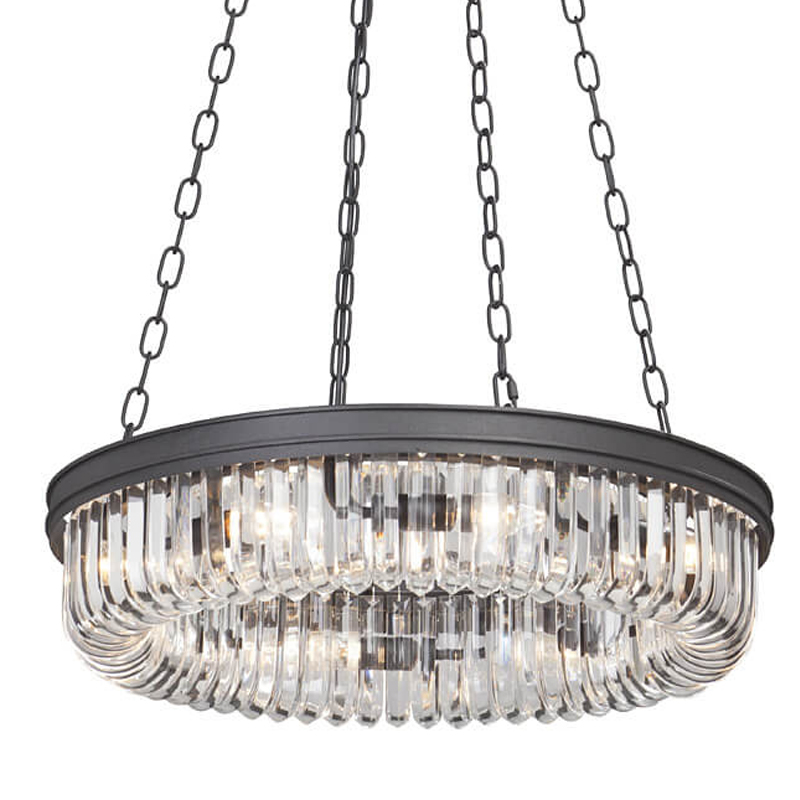 Люстра Retro Frozen Clear Glass Chandelier D 62 Черный Люстра Retro Frozen Clear Glass Chandelier D 62 Черный в Волгограде | Loft Concept