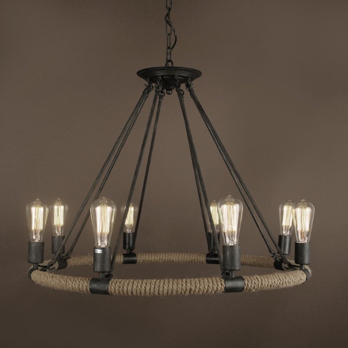 Люстра Round Tube Loft Rope Light Черный Люстра Round Tube Loft Rope Light Черный в Волгограде | Loft Concept