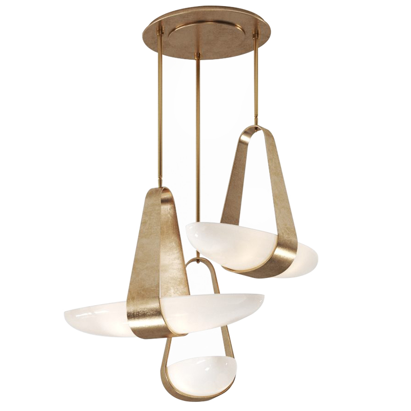 Дизайнерский Cветильник Hilliard Sophia Chandelier 3 плафона Белый Античная Бронза Дизайнерский Cветильник Hilliard Sophia Chandelier 3 плафона Белый Античная Бронза в Волгограде | Loft Concept