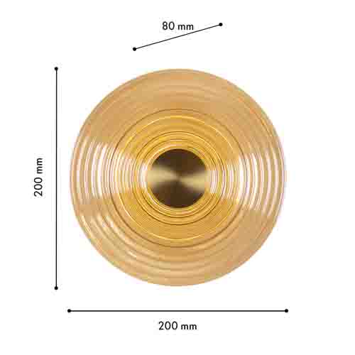 Бра с рельефным круглым плафоном янтарного цвета Savio Glass Disc Light Бра с рельефным круглым плафоном янтарного цвета Savio Glass Disc Light в Волгограде