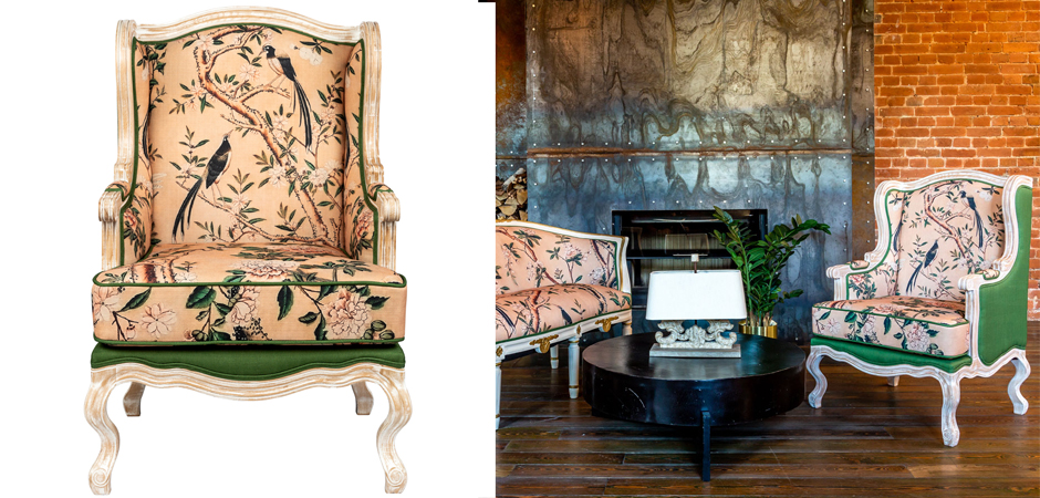 Кресло Beige and Green Chinoiserie Armchair Кресло Beige and Green Chinoiserie Armchair - Loft-Concept в Волгограде