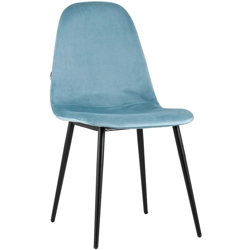 Стул Archie Chair Черные ножки Голубой Велюр Голубой пастельный Черный Стул Archie Chair Черные ножки Голубой Велюр Голубой пастельный Черный в Волгограде | Loft Concept