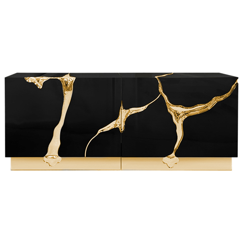 Буфет Modern Contemporary Lapiaz Sideboard Boca do Lobo Черный Золотой Черный в Волгограде | Loft Concept 