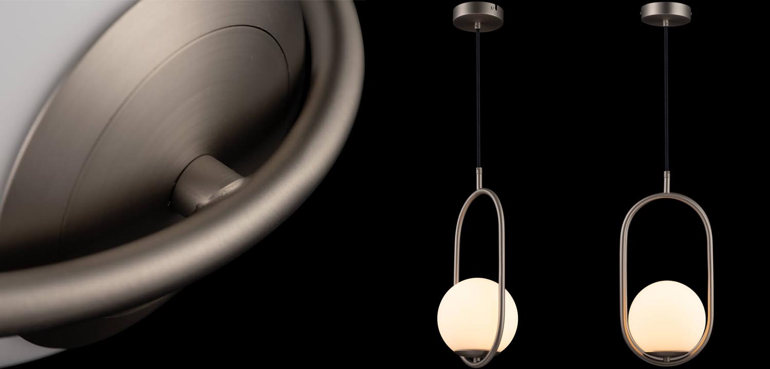 Подвесной светильник B.LUX C Ball oval nickel - фото