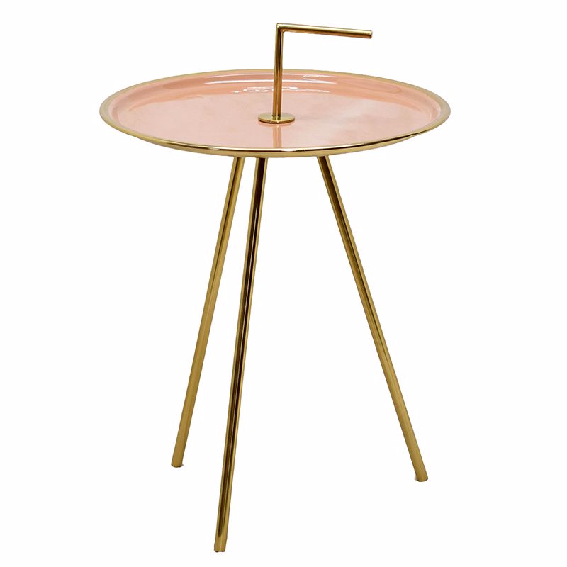 Приставной стол Salute Table Pink Розовый пастельный Глянцевое золото Приставной стол Salute Table Pink Розовый пастельный Глянцевое золото в Волгограде | Loft Concept