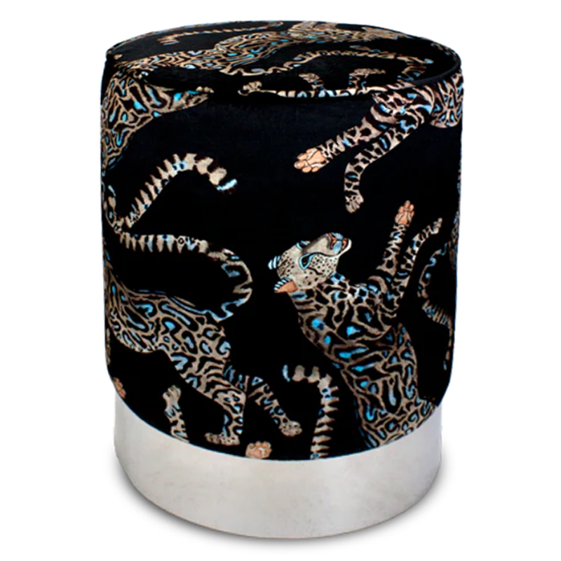 Пуф Леопарды Cheetah Kings Starry Nights Velvet Pouffe Черный Серебряный Пуф Леопарды Cheetah Kings Starry Nights Velvet Pouffe Черный Серебряный в Волгограде | Loft Concept
