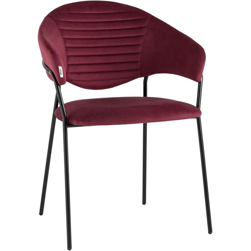 Стул Alexis Chair Малиновый Велюр Бургундский красный Черный Стул Alexis Chair Малиновый Велюр Бургундский красный Черный в Волгограде | Loft Concept