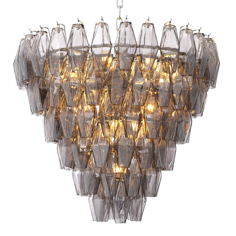Люстра Eichholtz Chandelier Benini S Никель Стекло Смок Люстра Eichholtz Chandelier Benini S Никель Стекло Смок в Волгограде | Loft Concept