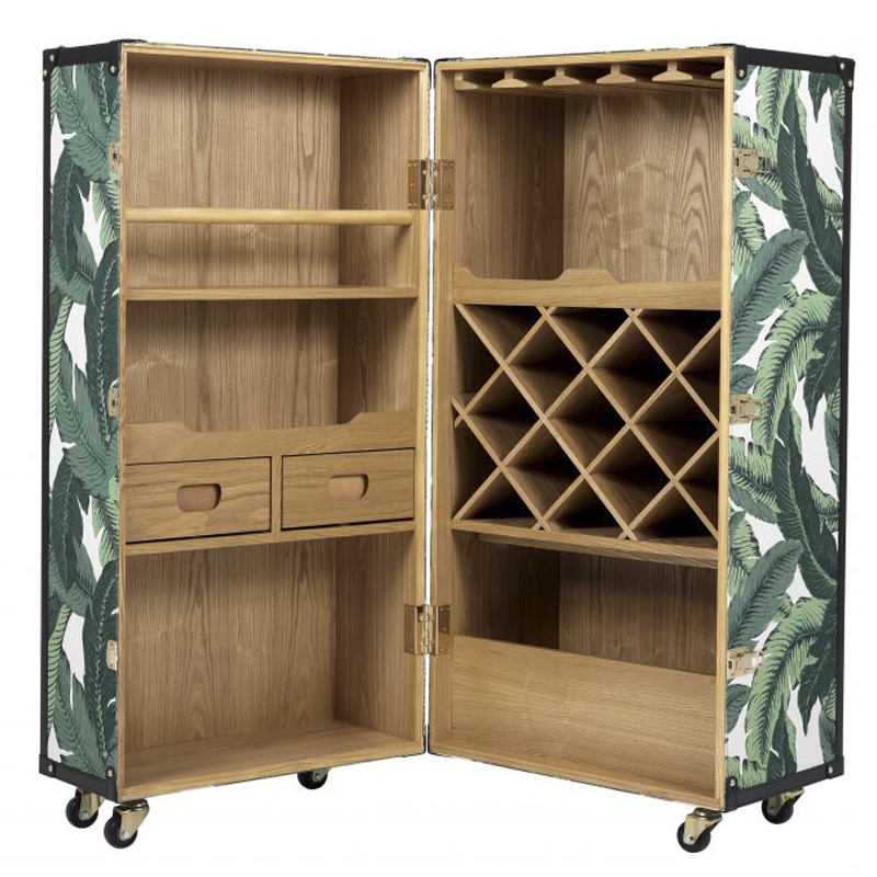 Винный шкаф Eichholtz Wine Cabinet Martini Bianco Tropical Белый Зеленый Древесина Золотой в Волгограде | Loft Concept 