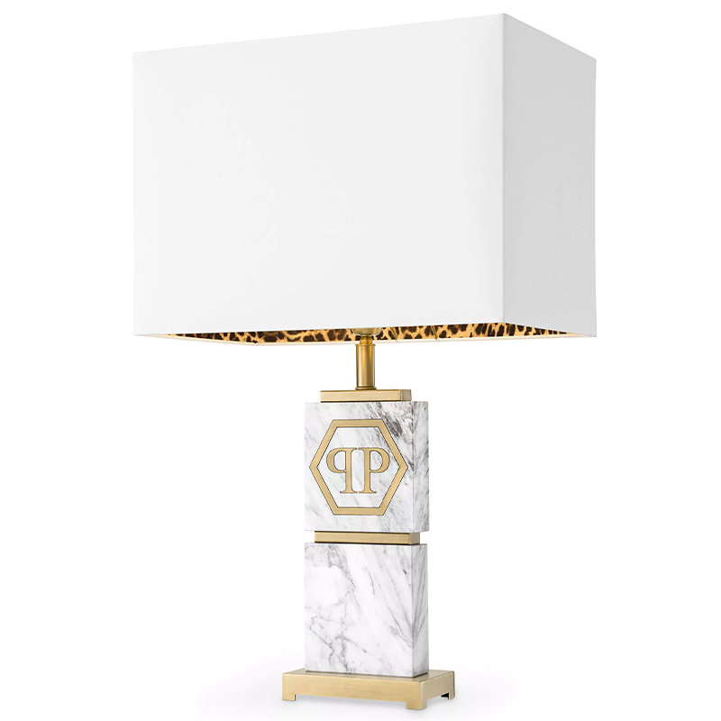 Настольная лампа Philipp Plein Table Lamp King Белый Мрамор Bianco Золотой Белый Настольная лампа Philipp Plein Table Lamp King Белый Мрамор Bianco Золотой Белый в Волгограде | Loft Concept