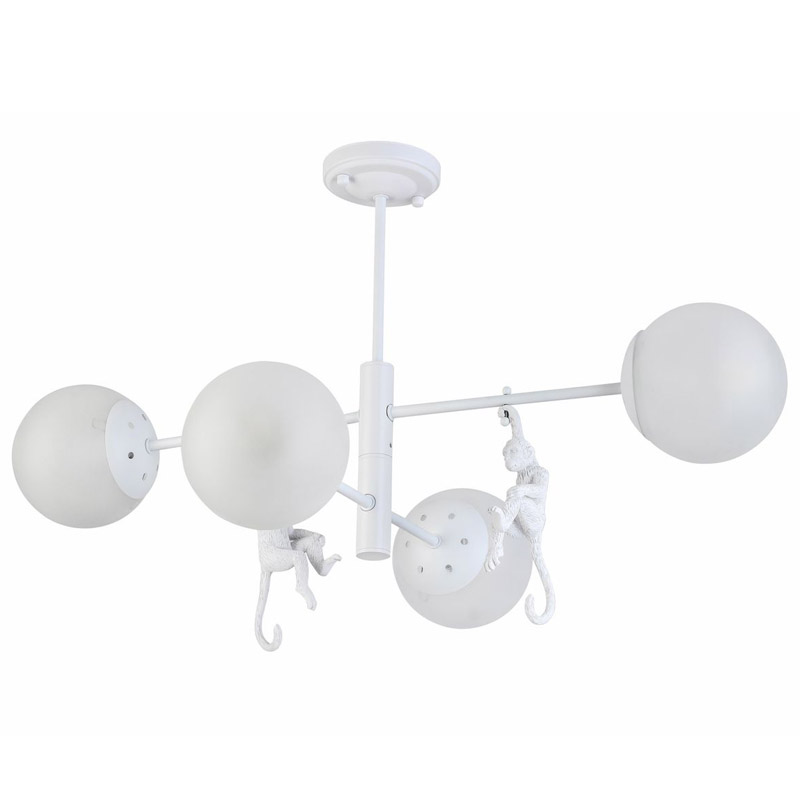 Потолочная люстра Hanging Monkey 4 lamp Белый в Волгограде | Loft Concept 