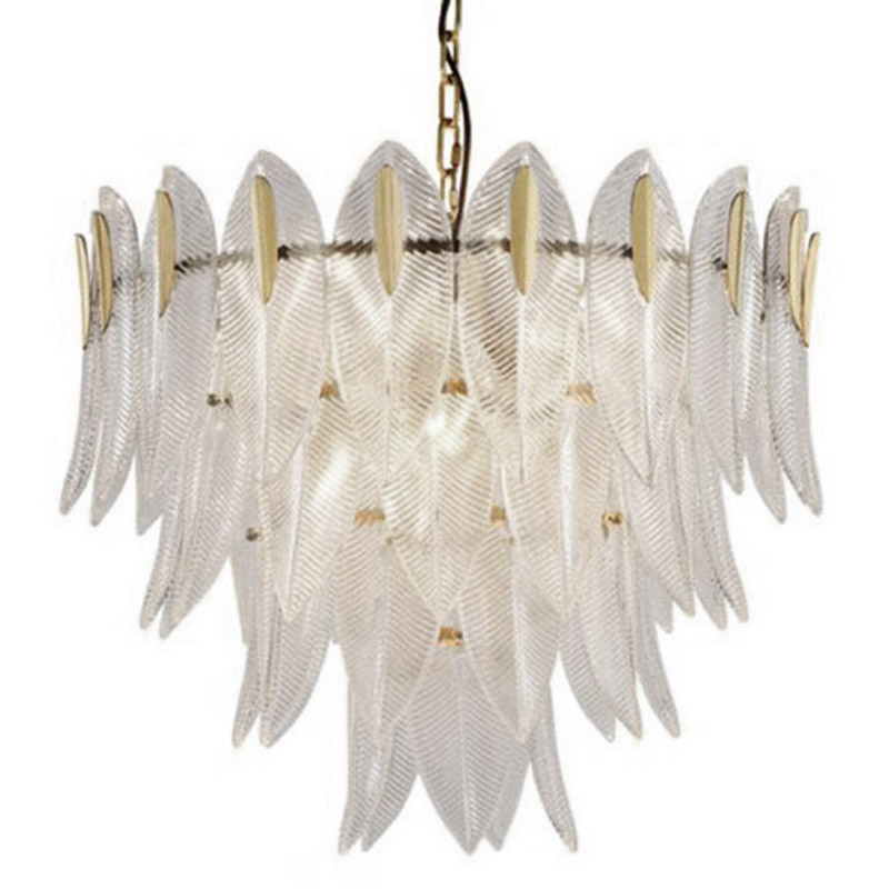 Люстра Textured Glass Petals Chandelier Бронза Белое матовое стекло в Волгограде | Loft Concept 