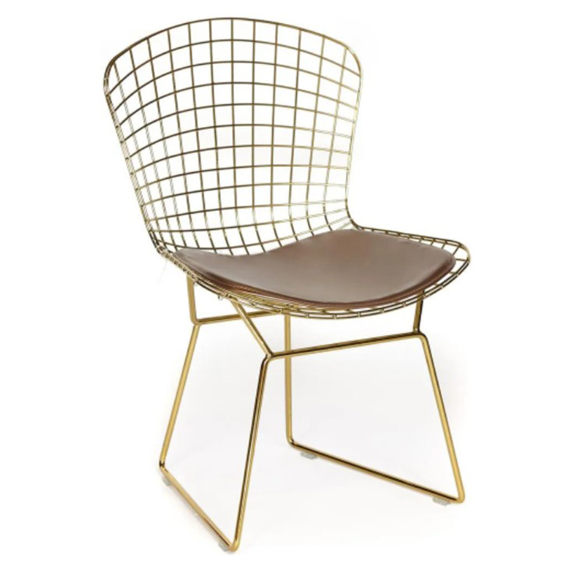 Стул Bertoia Chair Gold Золотой Коричневый Стул Bertoia Chair Gold Золотой Коричневый в Волгограде | Loft Concept