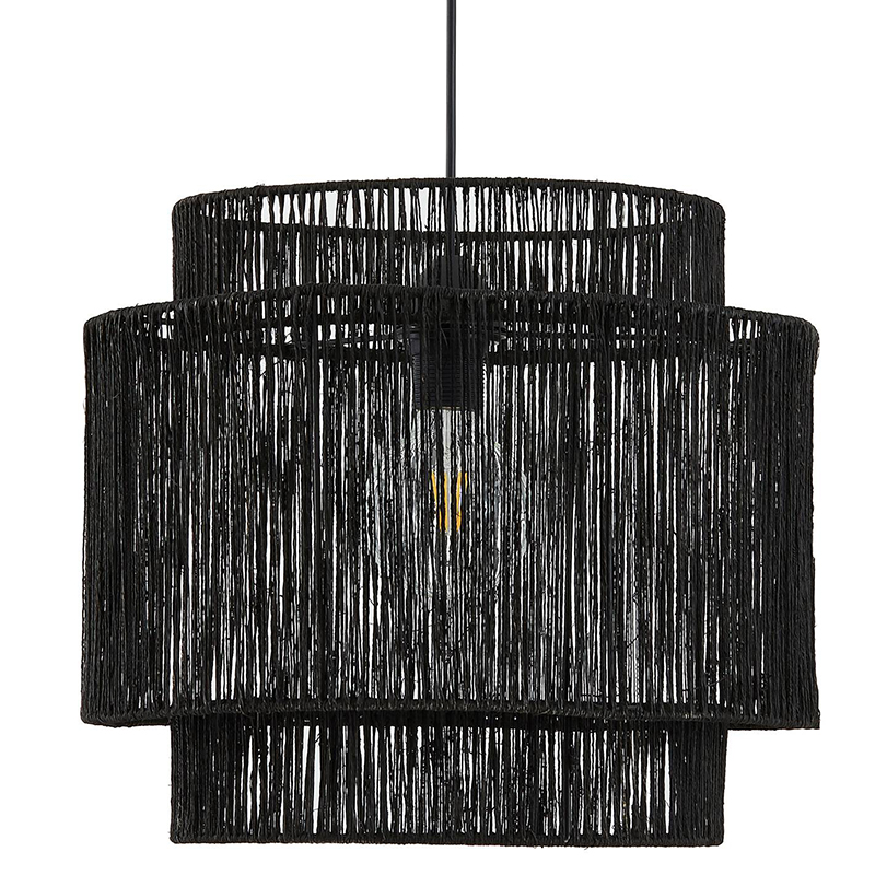 Подвесной светильник Signe Wicker Hemp Black Dual Черный Подвесной светильник Signe Wicker Hemp Black Dual Черный в Волгограде | Loft Concept