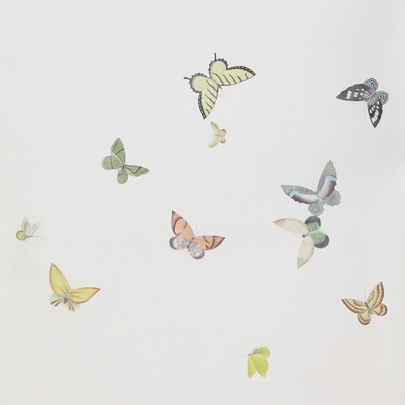 Обои ручная роспись Butterflies Emerald on Natural Mica metallic silk Обои ручная роспись Butterflies Emerald on Natural Mica metallic silk в Волгограде | Loft Concept