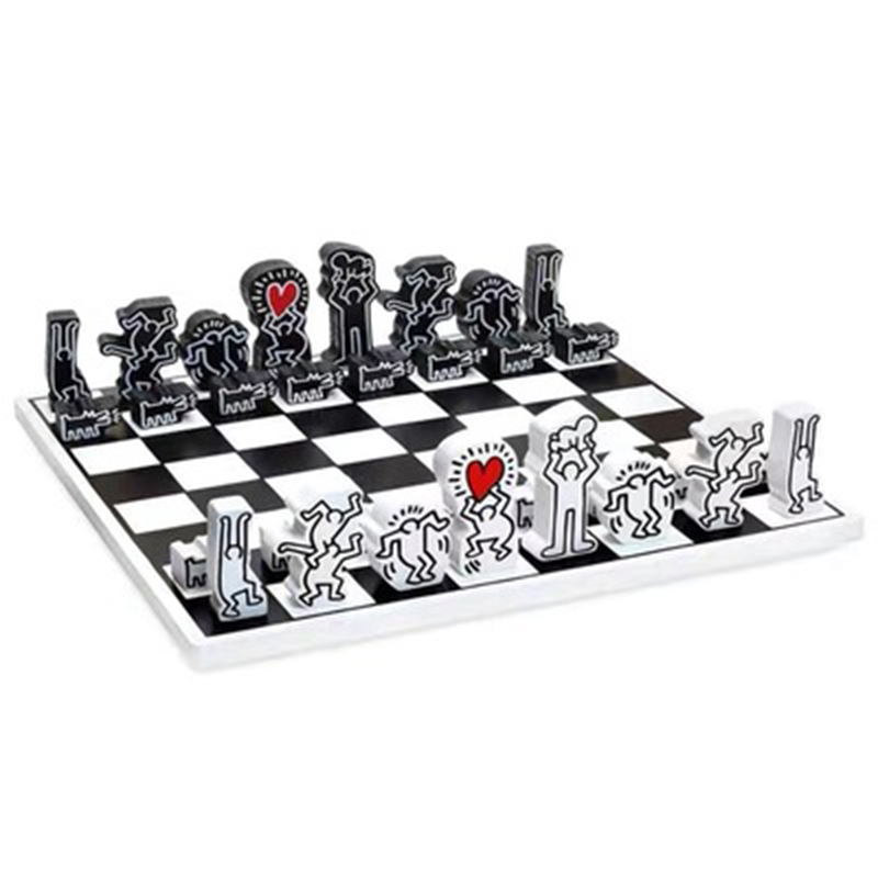 Деревянный шахматный набор Keith Haring Chess Set Белый Черный Красный Деревянный шахматный набор Keith Haring Chess Set Белый Черный Красный в Волгограде | Loft Concept