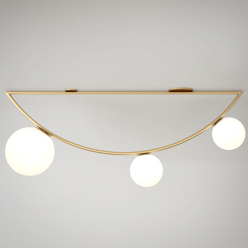 Потолочный светильник Atelier Areti Girlande Ceiling Crescent 3 Латунь Белый Потолочный светильник Atelier Areti Girlande Ceiling Crescent 3 Латунь Белый в Волгограде | Loft Concept