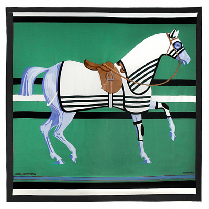 Плед Hermes Horse Green Plaid Зеленый Голубой Черный Коричневый Плед Hermes Horse Green Plaid Зеленый Голубой Черный Коричневый в Волгограде | Loft Concept