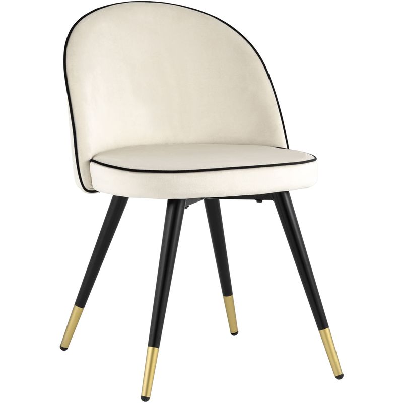 Стул Cooper Chair LUX Молочный Велюр с Черным кантом Молочный Черный Стул Cooper Chair LUX Молочный Велюр с Черным кантом Молочный Черный в Волгограде | Loft Concept