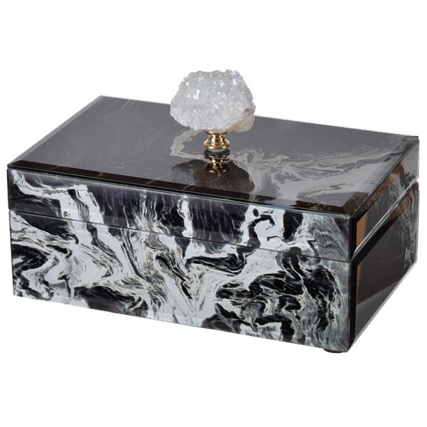 Шкатулка Gray Marble горный хрусталь L Серый Шкатулка Gray Marble горный хрусталь L Серый в Волгограде | Loft Concept