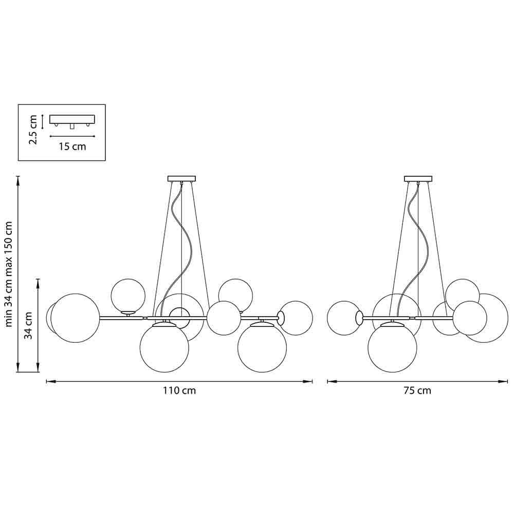 Люстра Bubbles on 4 Rings Chandelier Black Люстра Bubbles on 4 Rings Chandelier Black в Волгограде