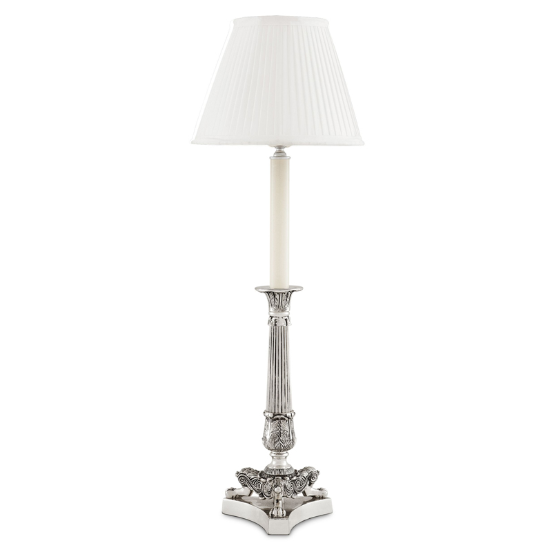 Настольная лампа Eichholtz Table Lamp Perignon Silver Серебряный Белый Настольная лампа Eichholtz Table Lamp Perignon Silver Серебряный Белый в Волгограде | Loft Concept