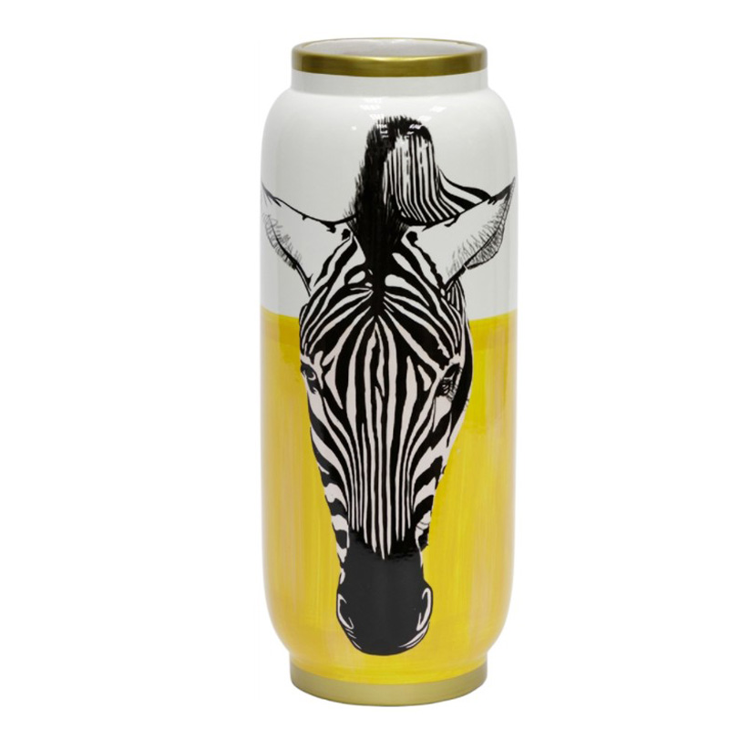 Ваза Zebra head Vase Белый Желтый Черный Золотой Ваза Zebra head Vase Белый Желтый Черный Золотой в Волгограде | Loft Concept