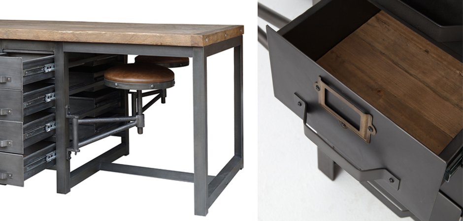 Большой рабочий стол Rupert Work Table Rustic Большой рабочий стол Rupert Work Table Rustic - Loft-Concept в Волгограде