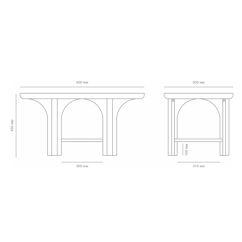 Стол кофейный деревянный с арочным основанием Arch Passage Стол кофейный деревянный с арочным основанием Arch Passage в Волгограде