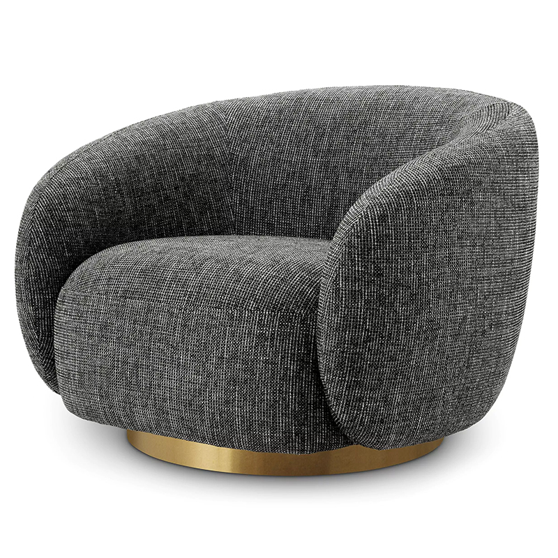 Кресло Eichholtz Swivel Chair Brice Rocat Black Серый Черный Латунь Кресло Eichholtz Swivel Chair Brice Rocat Black Серый Черный Латунь в Волгограде | Loft Concept