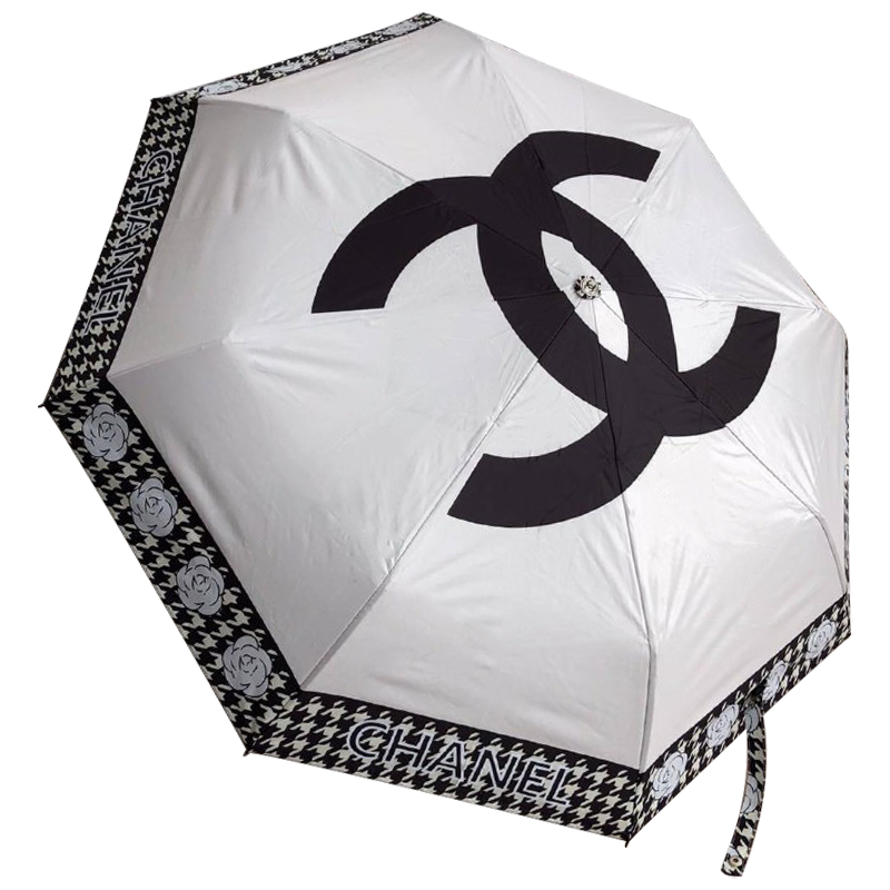 Зонт раскладной CHANEL дизайн 016 Белый цвет Белый Черный Зонт раскладной CHANEL дизайн 016 Белый цвет Белый Черный в Волгограде | Loft Concept