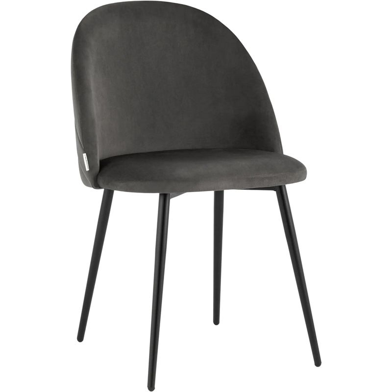Стул Серый Велюр Miruna Leaf Chair Серый Черный Стул Серый Велюр Miruna Leaf Chair Серый Черный в Волгограде | Loft Concept