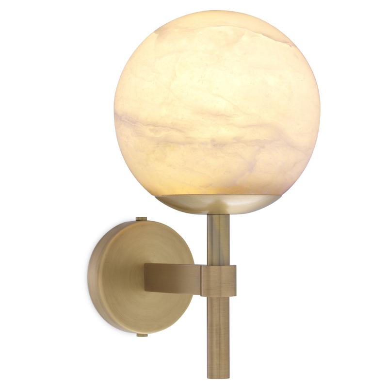 Бра Eichholtz Wall Lamp Jade alabaster Латунь Античная полированная Белый Бра Eichholtz Wall Lamp Jade alabaster Латунь Античная полированная Белый в Волгограде | Loft Concept