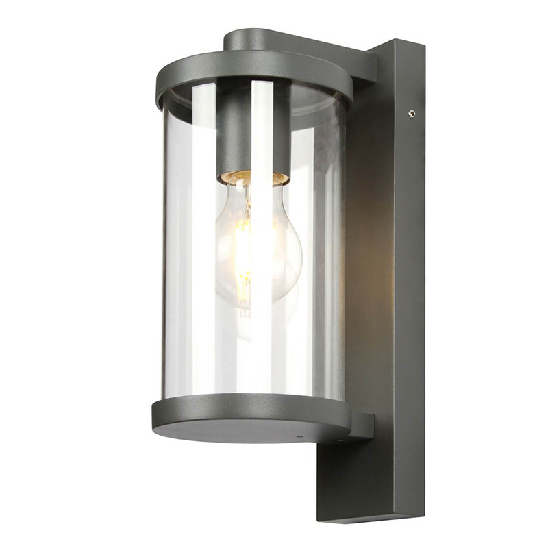 Уличный настенный светильник Horan Street Lamp Черный Прозрачное Стекло Уличный настенный светильник Horan Street Lamp Черный Прозрачное Стекло в Волгограде | Loft Concept