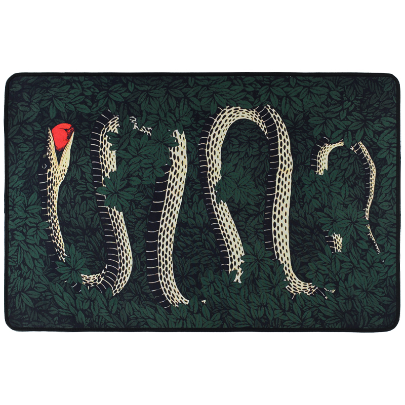 Ковер Snake Fornasetti green Зеленый Черный Красный Бежевый Ковер Snake Fornasetti green Зеленый Черный Красный Бежевый в Волгограде | Loft Concept