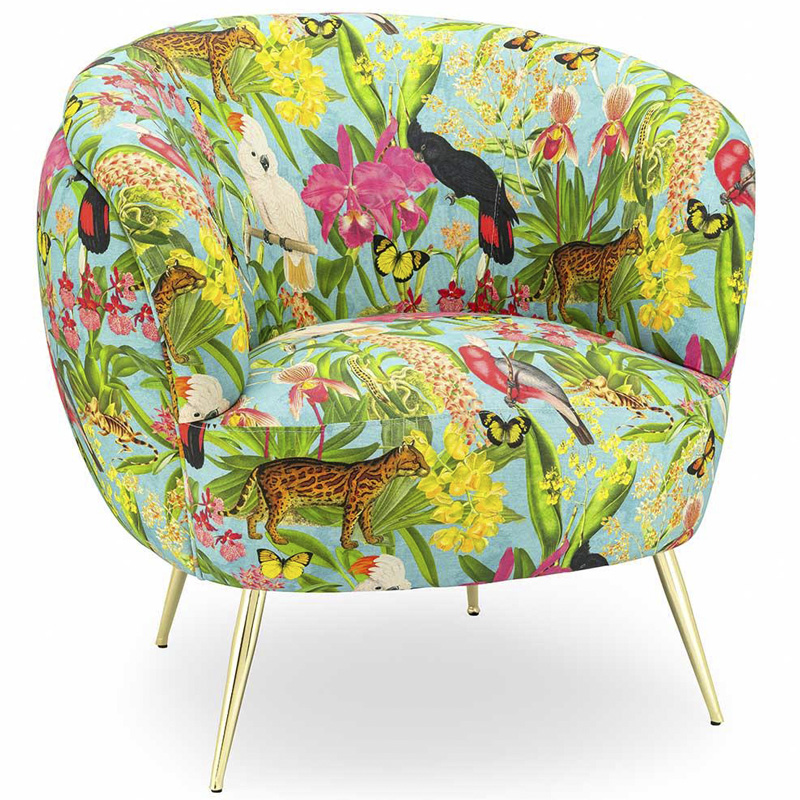 Кресло ARMCHAIR KELLIT Jungle Мульти Глянцевое золото Кресло ARMCHAIR KELLIT Jungle Мульти Глянцевое золото в Волгограде | Loft Concept