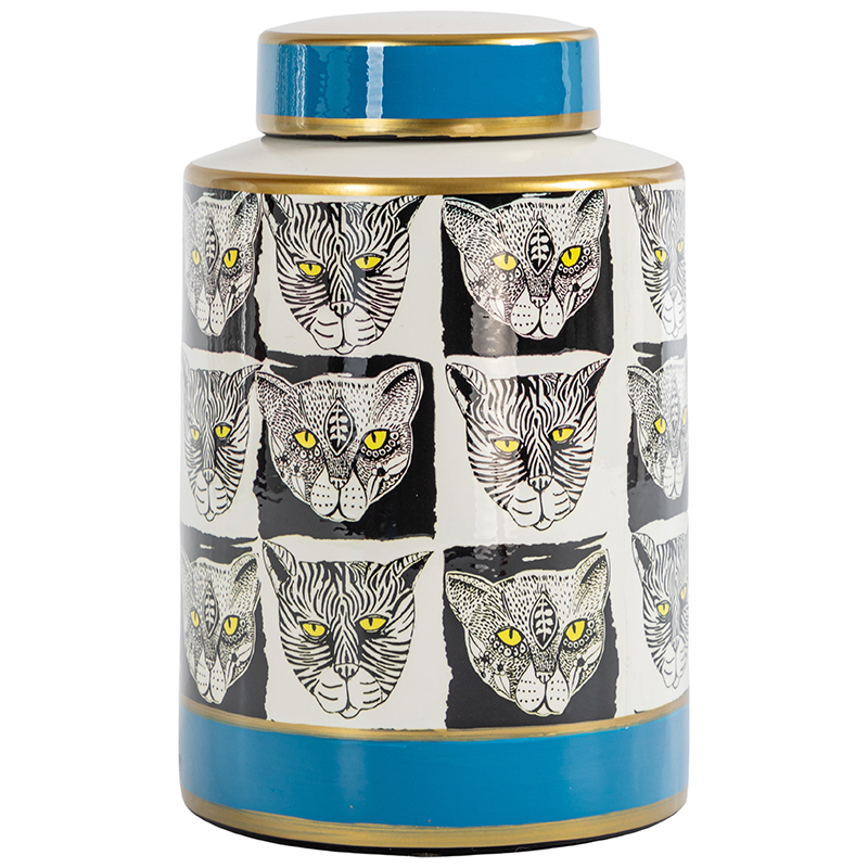 Ваза с крышкой Cats Vase Белый Черно-белый Голубой Золотой Красный Ваза с крышкой Cats Vase Белый Черно-белый Голубой Золотой Красный в Волгограде | Loft Concept
