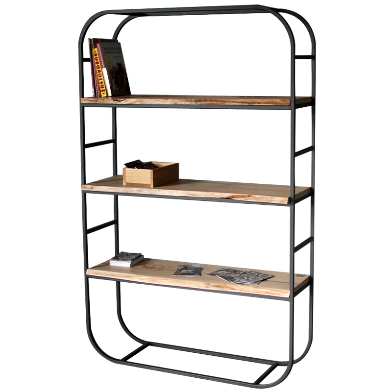 Стеллаж Jensen Industrial Metal Rust Rack Черный Светлый дуб Стеллаж Jensen Industrial Metal Rust Rack Черный Светлый дуб в Волгограде | Loft Concept