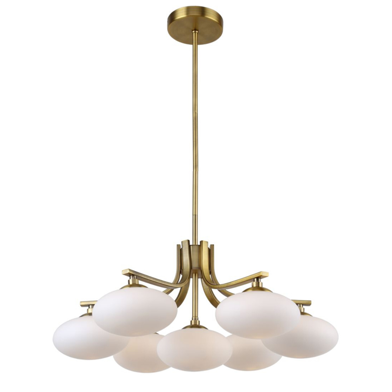 Oval Balls Mushrooms Chandelier 7 Brass Латунь Прозрачный белый Oval Balls Mushrooms Chandelier 7 Brass Латунь Прозрачный белый в Волгограде | Loft Concept