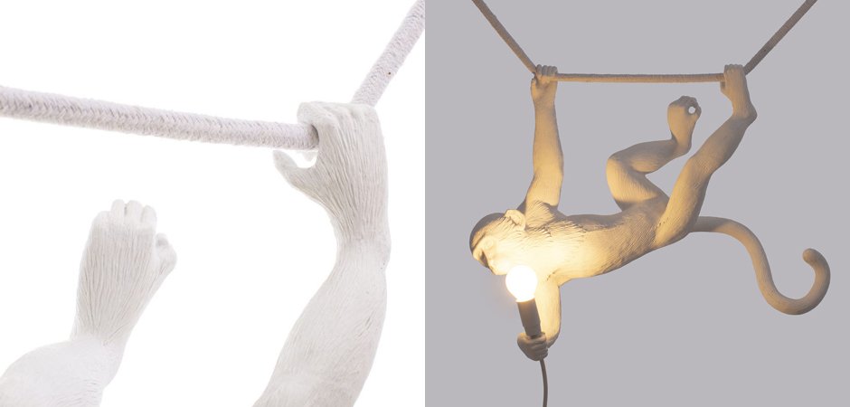 Подвесной светильник Seletti The Monkey Lamp Swing White Подвесной светильник Seletti The Monkey Lamp Swing White - Loft-Concept в Волгограде