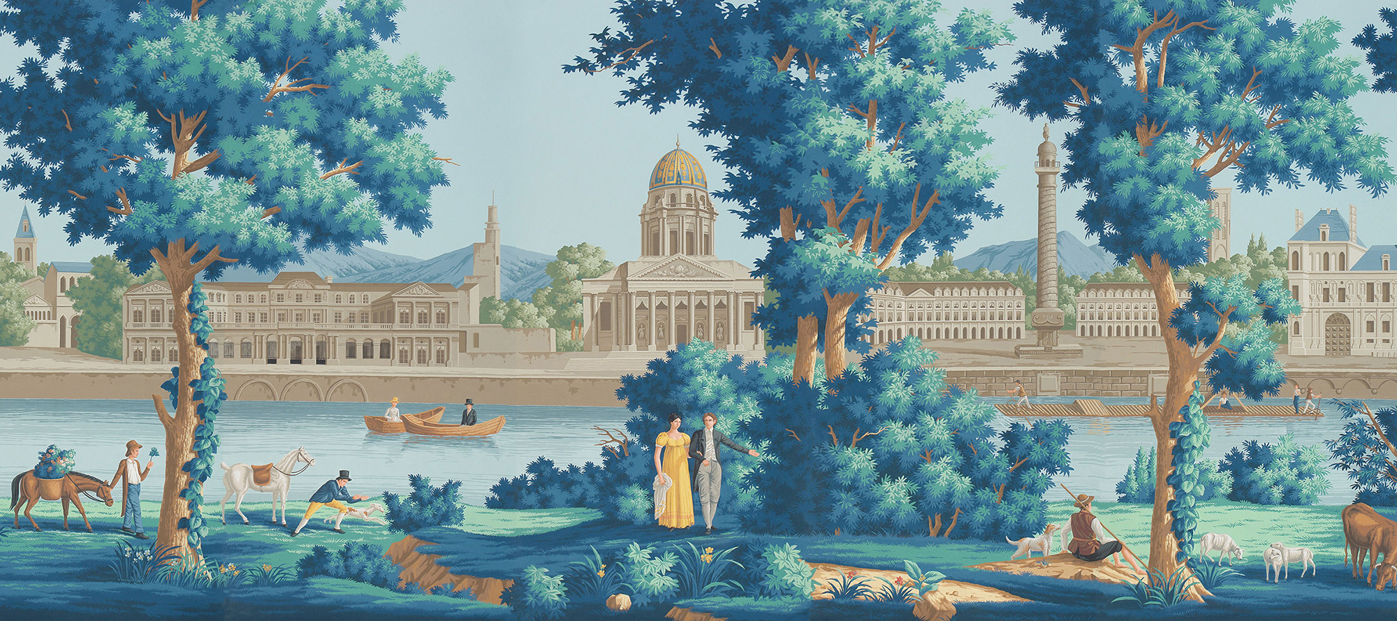 Обои ручная роспись Monuments of Paris Jacquemart on scenic paper Обои ручная роспись Monuments of Paris Jacquemart on scenic paper - постер Loft-Concept в Волгограде